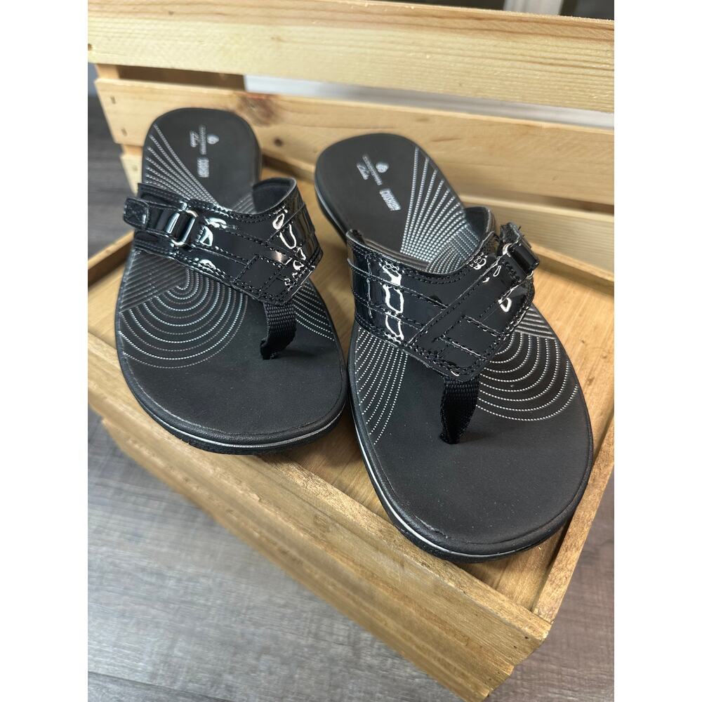 Clarks Black Cloudstepper Cushion Soft Sandals Size 9 - Never Worn, In Box